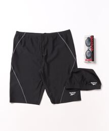 Reebok | 【Reebok:リーボック】メンズフィットネス3点セット水着　スイムキャップ  ゴーグル付き　トレーニング ハーフスパッツ スイムウェア(水着)