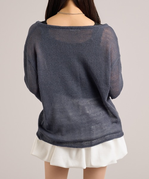 apres jour mignon(アプレジュールミニョン)の「ヘンリーシアーニット(ニット/セーター・レディース・ピンク/ネイビー/グレイッシュベージュ・フリー/LARGE)」の16枚目の写真