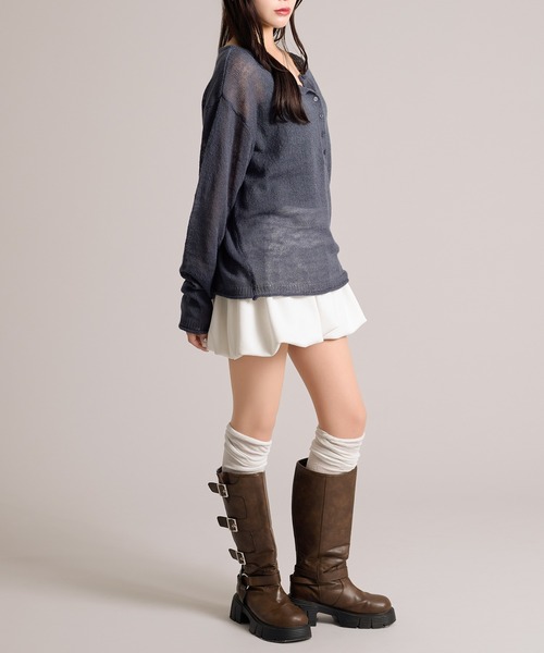 apres jour mignon(アプレジュールミニョン)の「ヘンリーシアーニット(ニット/セーター・レディース・ピンク/ネイビー/グレイッシュベージュ・フリー/LARGE)」の19枚目の写真