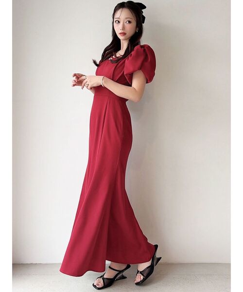 RESEXXY(リゼクシー)の「バブルスリーブマーメイドワンピース(ワンピース・レディース・レッド/ホワイト/ブラック・MEDIUM/SMALL)」の6枚目の写真