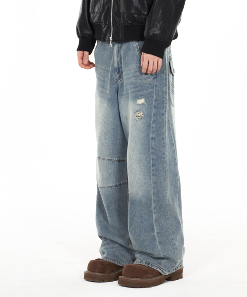 IDWS(アイドンワナセル)の「Bomin Curved Denim Pants Indigo(デニムパンツ・レディース・その他・1/2/0)」の1枚目の写真