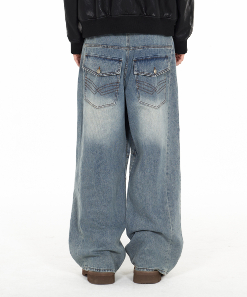 IDWS(アイドンワナセル)の「Bomin Curved Denim Pants Indigo(デニムパンツ・レディース・その他・1/2/0)」の6枚目の写真