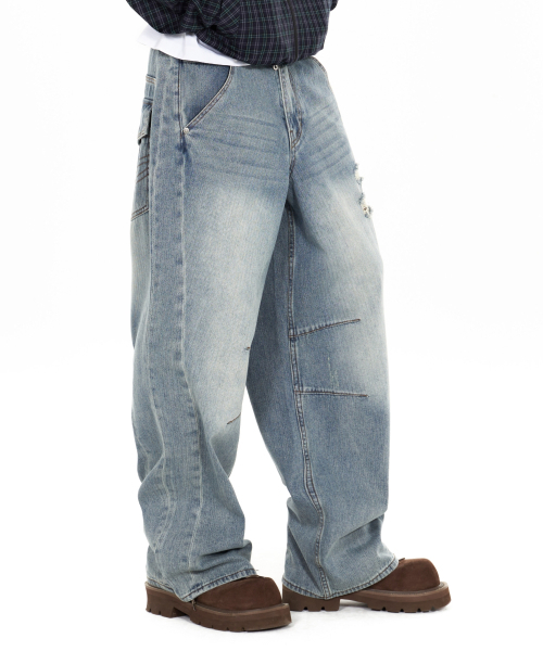 IDWS(アイドンワナセル)の「Bomin Curved Denim Pants Indigo(デニムパンツ・レディース・その他・1/2/0)」の2枚目の写真
