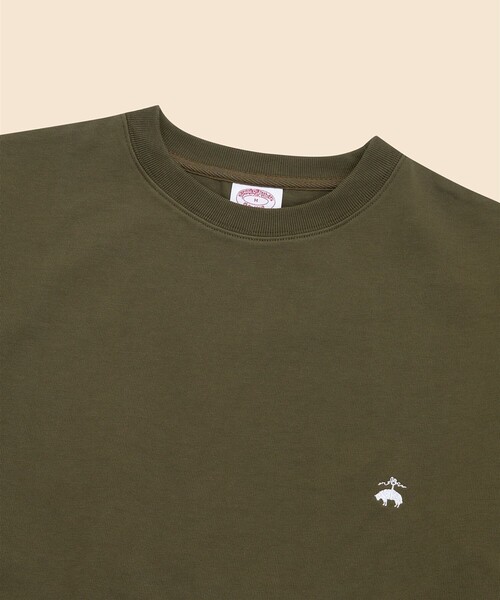 BROOKS BROTHERS(ブルックスブラザーズ)の「USAコットンジャージー ヘビーウェイト GFロゴ Tシャツ(Tシャツ/カットソー・メンズ・オリーブ/ブルー・LARGE/MEDIUM/SMALL/X-LARGE)」の3枚目の写真