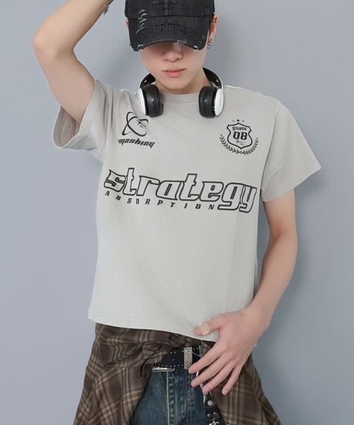 SPINNS（スピンズ）の「短丈ピグメント加工半袖Tシャツ/ゲームシャツロゴ（Tシャツ/カットソー・メンズ・ブラック系その他/グレー系その他/ブラウン系その他・ONESIZE）」の20枚目の写真