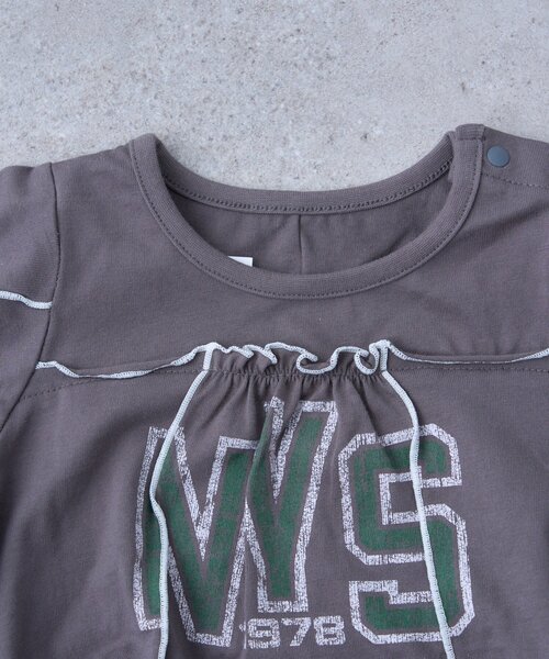 CIAOPANIC TYPY（チャオパニックティピー）の「【KIDS】メロウ切替ロゴ半袖ロンパース（ロンパース・キッズ・イエロー/チャコールグレー・80）」の11枚目の写真