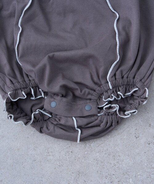 CIAOPANIC TYPY（チャオパニックティピー）の「【KIDS】メロウ切替ロゴ半袖ロンパース（ロンパース・キッズ・イエロー/チャコールグレー・80）」の12枚目の写真