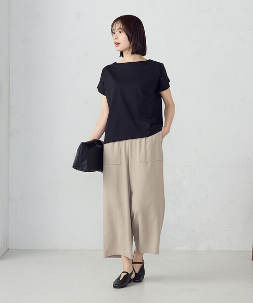 COMME CA MODELS(コムサモデルズ)の「レーヨンポリエステル麻調スラブ ワークワイドパンツ(その他パンツ・レディース・ブラック/カーキ/ネイビー/ベージュ・X-SMALL/SMALL/MEDIUM/LARGE/X-LARGE)」の21枚目の写真
