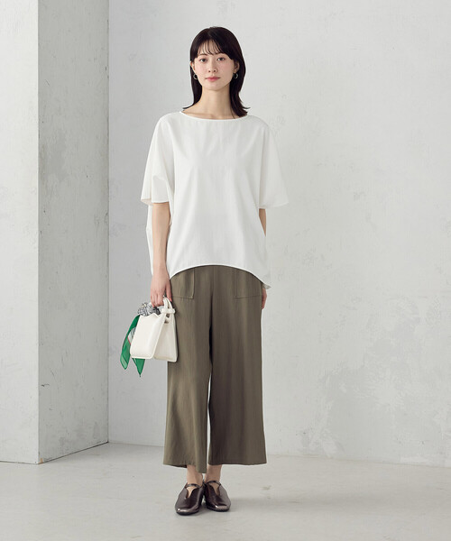 COMME CA MODELS(コムサモデルズ)の「レーヨンポリエステル麻調スラブ ワークワイドパンツ(その他パンツ・レディース・ブラック/カーキ/ネイビー/ベージュ・X-SMALL/SMALL/MEDIUM/LARGE/X-LARGE)」の18枚目の写真