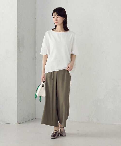 COMME CA MODELS(コムサモデルズ)の「レーヨンポリエステル麻調スラブ ワークワイドパンツ(その他パンツ・レディース・ブラック/カーキ/ネイビー/ベージュ・X-SMALL/SMALL/MEDIUM/LARGE/X-LARGE)」の17枚目の写真