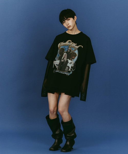 Knuth Marf（クヌースマーフ）の「Knuth Marf/クヌースマーフ AI future layered t-shirt（Tシャツ/カットソー・レディース・ブラック/グレー・FREE）」の9枚目の写真