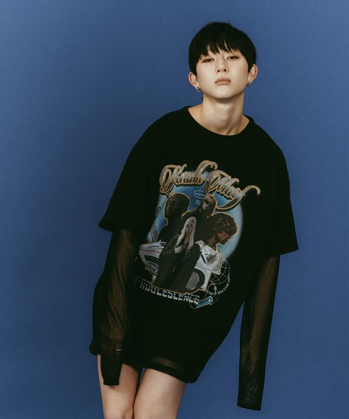 Knuth Marf（クヌースマーフ）の「Knuth Marf/クヌースマーフ AI future layered t-shirt（Tシャツ/カットソー・レディース・ブラック/グレー・FREE）」の11枚目の写真