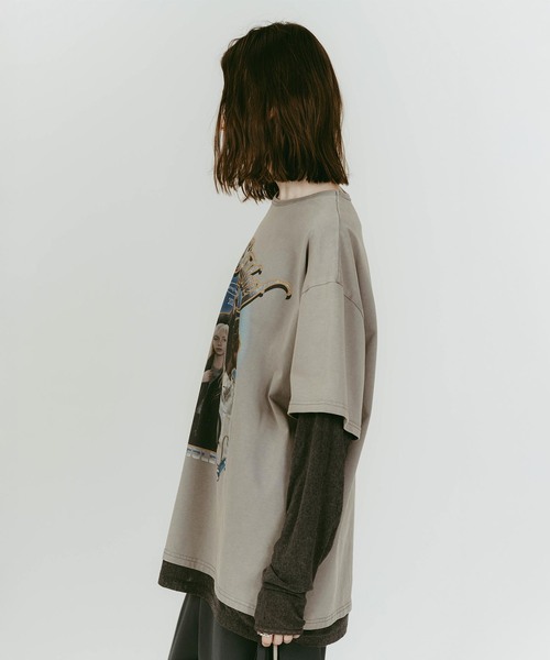 Knuth Marf（クヌースマーフ）の「Knuth Marf/クヌースマーフ AI future layered t-shirt（Tシャツ/カットソー・レディース・ブラック/グレー・FREE）」の16枚目の写真