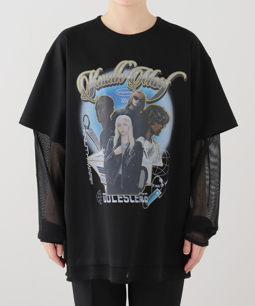 Knuth Marf（クヌースマーフ）の「Knuth Marf/クヌースマーフ AI future layered t-shirt（Tシャツ/カットソー・レディース・ブラック/グレー・FREE）」の4枚目の写真