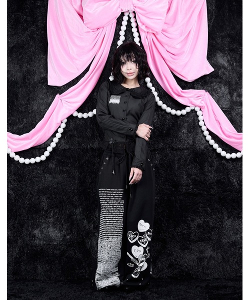 AVENCHUMU(アバンチュウム)の「"I want to kiss you." print ribbon garter blouse(シャツ/ブラウス・レディース・ブラック/ホワイト・XS/FREE)」の21枚目の写真