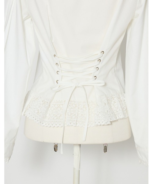 AVENCHUMU(アバンチュウム)の「"I want to kiss you." print ribbon garter blouse(シャツ/ブラウス・レディース・ブラック/ホワイト・XS/FREE)」の10枚目の写真