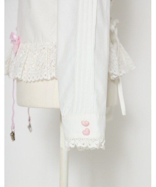 AVENCHUMU(アバンチュウム)の「"I want to kiss you." print ribbon garter blouse(シャツ/ブラウス・レディース・ブラック/ホワイト・XS/FREE)」の8枚目の写真