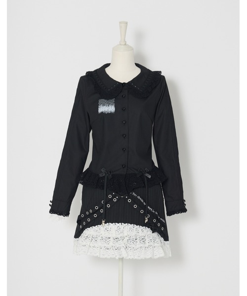 AVENCHUMU(アバンチュウム)の「"I want to kiss you." print ribbon garter blouse(シャツ/ブラウス・レディース・ブラック/ホワイト・XS/FREE)」の17枚目の写真