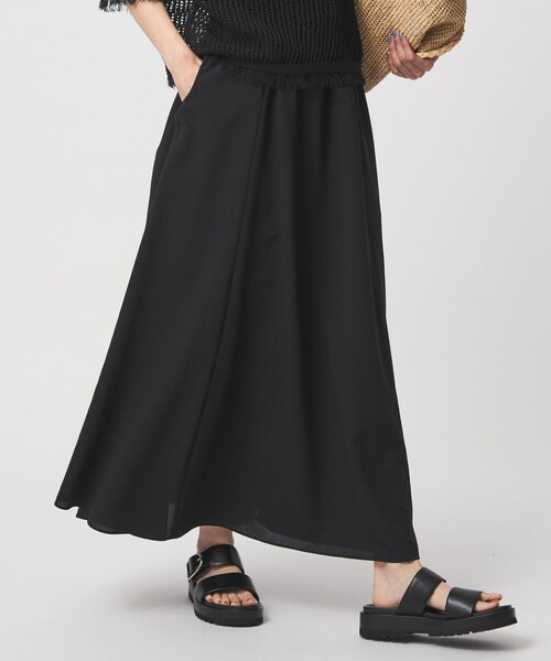 green label relaxing（グリーンレーベルリラクシング）の「【結論シリーズ】ドライクロス フレアスカート［size SHORT/TALLあり］（スカート・レディース・ブラウン/ライトグレー/コバルトブルー/ブラック・TALL/SHORT/FREE）」の16枚目の写真