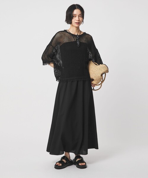 green label relaxing（グリーンレーベルリラクシング）の「【結論シリーズ】ドライクロス フレアスカート［size SHORT/TALLあり］（スカート・レディース・ブラウン/ライトグレー/コバルトブルー/ブラック・TALL/SHORT/FREE）」の17枚目の写真