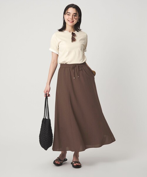 green label relaxing（グリーンレーベルリラクシング）の「【結論シリーズ】ドライクロス フレアスカート［size SHORT/TALLあり］（スカート・レディース・ブラウン/ライトグレー/コバルトブルー/ブラック・TALL/SHORT/FREE）」の19枚目の写真