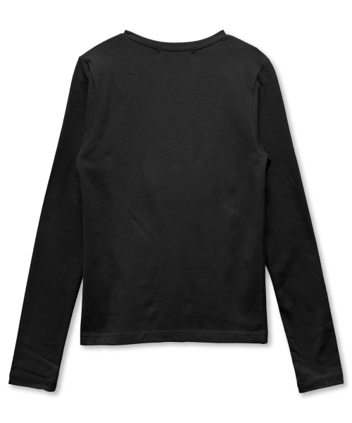 DAMISH(ダミシュ)の「ヴィンテージクロスアシンメトリーボタンロングスリーブ_ブラック(Tシャツ/カットソー・レディース・ブラック・FREE)」の3枚目の写真