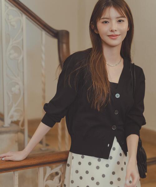 NATURAL BEAUTY BASIC（ナチュラルビューティーベーシック）の「【ちょうど、いい服】毎日頼れる！右腕カーデ（カーディガン/ボレロ・レディース・レッド/オフホワイト/ブルー/ブラック・FREE）」の3枚目の写真