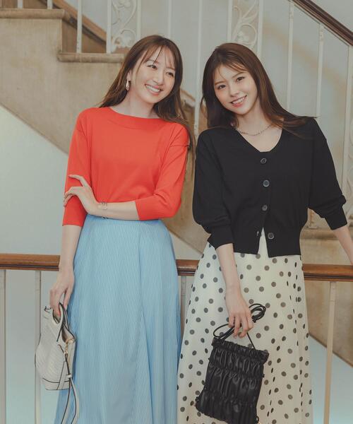 NATURAL BEAUTY BASIC（ナチュラルビューティーベーシック）の「【ちょうど、いい服】毎日頼れる！右腕カーデ（カーディガン/ボレロ・レディース・レッド/オフホワイト/ブルー/ブラック・FREE）」の6枚目の写真