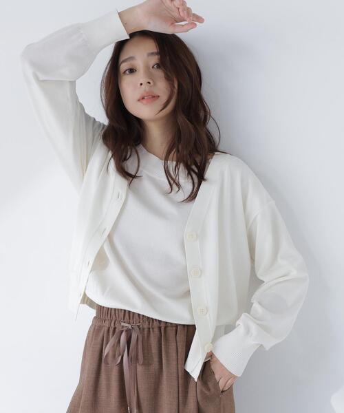 NATURAL BEAUTY BASIC（ナチュラルビューティーベーシック）の「【ちょうど、いい服】毎日頼れる！右腕カーデ（カーディガン/ボレロ・レディース・レッド/オフホワイト/ブルー/ブラック・FREE）」の18枚目の写真