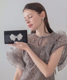 Leja（レジャ）の「【LEJA】2WAYストーンビジューリボンチェーンバッグ結婚式 パーティー 成人式 二次会 同窓会 お呼ばれ オケージョン 20代 30代（ハンドバッグ）」