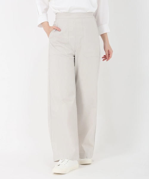 STRAWBERRY-FIELDS(ストロベリーフィールズ)の「バックラッシュリネンプラス(その他パンツ・レディース・ネイビー/ホワイト/ブラック・2)」の1枚目の写真