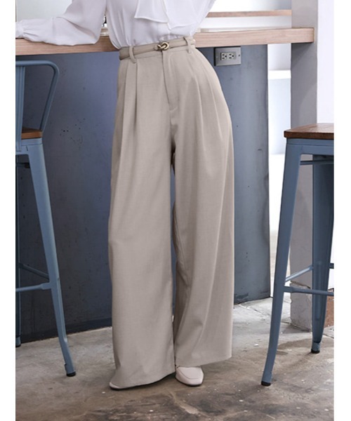 fifth（フィフス）の「タックワイドパンツ（その他パンツ・レディース・ブラック/グレイッシュベージュ・M/XS）」の2枚目の写真