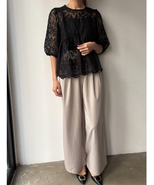 fifth（フィフス）の「タックワイドパンツ（その他パンツ・レディース・ブラック/グレイッシュベージュ・M/XS）」の17枚目の写真