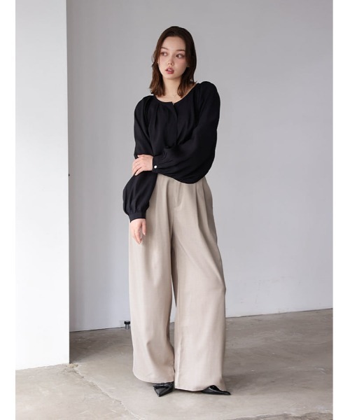 fifth（フィフス）の「タックワイドパンツ（その他パンツ・レディース・ブラック/グレイッシュベージュ・M/XS）」の6枚目の写真