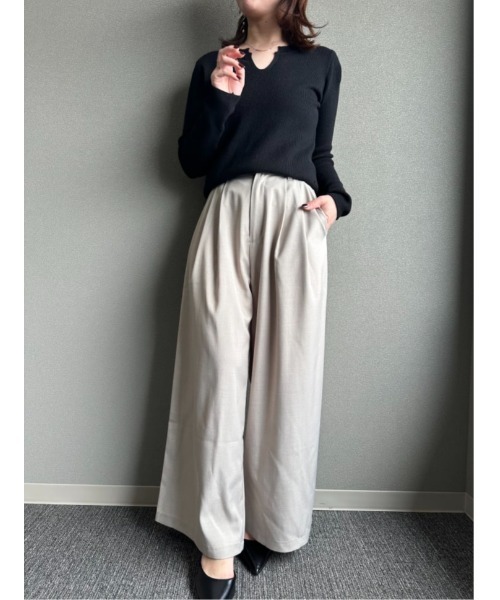 fifth（フィフス）の「タックワイドパンツ（その他パンツ・レディース・ブラック/グレイッシュベージュ・M/XS）」の12枚目の写真