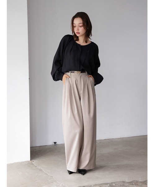 fifth（フィフス）の「タックワイドパンツ（その他パンツ・レディース・ブラック/グレイッシュベージュ・M/XS）」の9枚目の写真