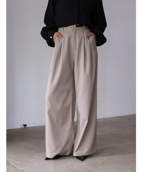 fifth（フィフス）の「タックワイドパンツ（その他パンツ・レディース・ブラック/グレイッシュベージュ・M/XS）」の10枚目の写真