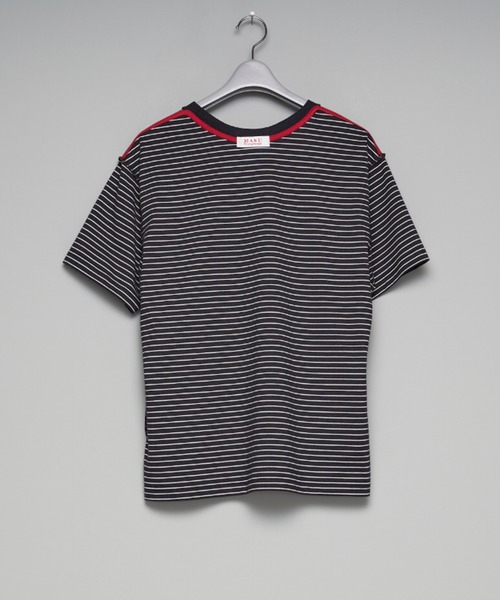 MASU(エムエーエスユー)の「【M A S U】OPPOSITE STRIPE T-SHIRT(Tシャツ/カットソー・メンズ・レッド/ブラック・46/48)」の5枚目の写真