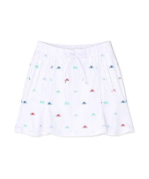 PEARLY GATES（パーリーゲイツ）の「【PEARLY GATES】手ハートＰＧ柄　ネオプロストレッチ変形ポップコーンカノコ（スカート・レディース・イエロー系その他/ホワイト系その他・MEDIUM/LARGE/SMALL）」の6枚目の写真