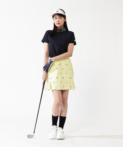 PEARLY GATES（パーリーゲイツ）の「【PEARLY GATES】手ハートＰＧ柄　ネオプロストレッチ変形ポップコーンカノコ（スカート・レディース・イエロー系その他/ホワイト系その他・MEDIUM/LARGE/SMALL）」の8枚目の写真