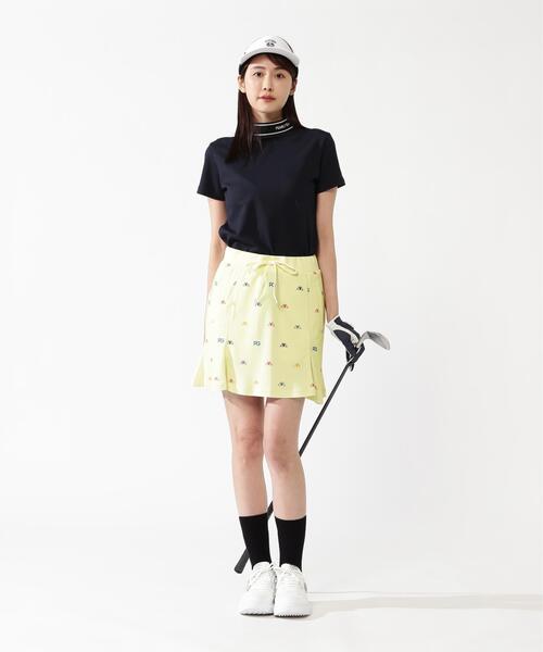 PEARLY GATES（パーリーゲイツ）の「【PEARLY GATES】手ハートＰＧ柄　ネオプロストレッチ変形ポップコーンカノコ（スカート・レディース・イエロー系その他/ホワイト系その他・MEDIUM/LARGE/SMALL）」の9枚目の写真