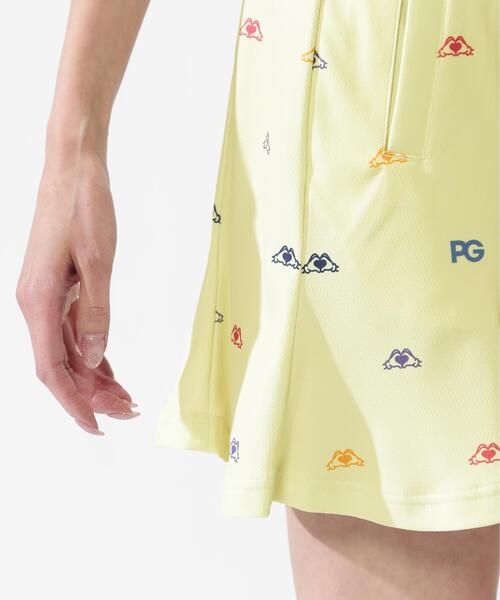 PEARLY GATES（パーリーゲイツ）の「【PEARLY GATES】手ハートＰＧ柄　ネオプロストレッチ変形ポップコーンカノコ（スカート・レディース・イエロー系その他/ホワイト系その他・MEDIUM/LARGE/SMALL）」の16枚目の写真