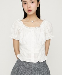 SLY(�X���C)��2WAY PUFF SLEEVE TOPS 2�E�F�C�p�t�X���[�u�g�b�v�X �t�� �ĕ�(�V���c/�u���E�X)