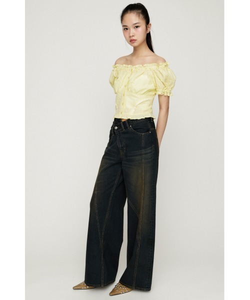 SLY(スライ)の「2WAY PUFF SLEEVE TOPS 2ウェイパフスリーブトップス 春服 夏服(シャツ/ブラウス・レディース・オフホワイト/ライトイエロー/ブラック/マルチ・FREE)」の15枚目の写真
