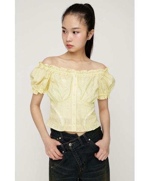 SLY(スライ)の「2WAY PUFF SLEEVE TOPS 2ウェイパフスリーブトップス 春服 夏服(シャツ/ブラウス・レディース・オフホワイト/ライトイエロー/ブラック/マルチ・FREE)」の16枚目の写真