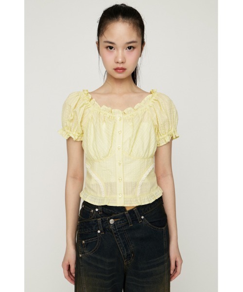 SLY(スライ)の「2WAY PUFF SLEEVE TOPS 2ウェイパフスリーブトップス 春服 夏服(シャツ/ブラウス・レディース・オフホワイト/ライトイエロー/ブラック/マルチ・FREE)」の17枚目の写真