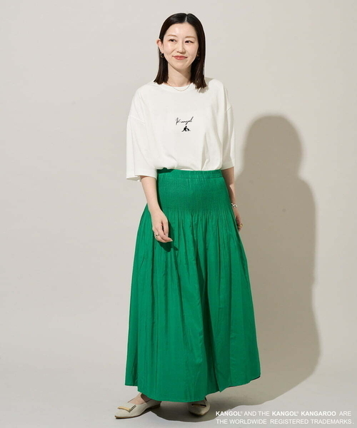 a.v.v(アーヴェヴェ)の「【コラボ/接触冷感】KANGOLスクエアプリントロングシルエットカットソー(Tシャツ/カットソー・メンズ・ミント・46)」の8枚目の写真