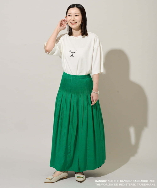 a.v.v(アーヴェヴェ)の「【コラボ/接触冷感】KANGOLスクエアプリントロングシルエットカットソー(Tシャツ/カットソー・メンズ・ミント・46)」の9枚目の写真