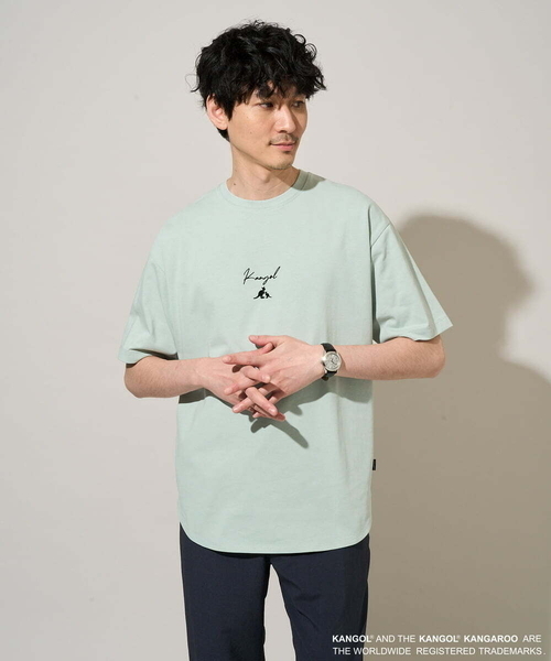 a.v.v(アーヴェヴェ)の「【コラボ/接触冷感】KANGOLスクエアプリントロングシルエットカットソー(Tシャツ/カットソー・メンズ・ミント・46)」の10枚目の写真