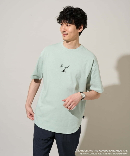 a.v.v(アーヴェヴェ)の「【コラボ/接触冷感】KANGOLスクエアプリントロングシルエットカットソー(Tシャツ/カットソー・メンズ・ミント・46)」の11枚目の写真